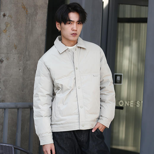 DRONKOO 2025 翻领前襟口袋钉扣基础款短款中厚羽绒服 商品图2