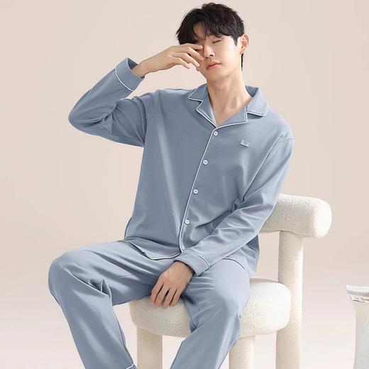 希燕茵纯棉情侣睡衣女士春秋款2025新款高级感男士睡衣可外穿家居服XY0003★ 商品图14