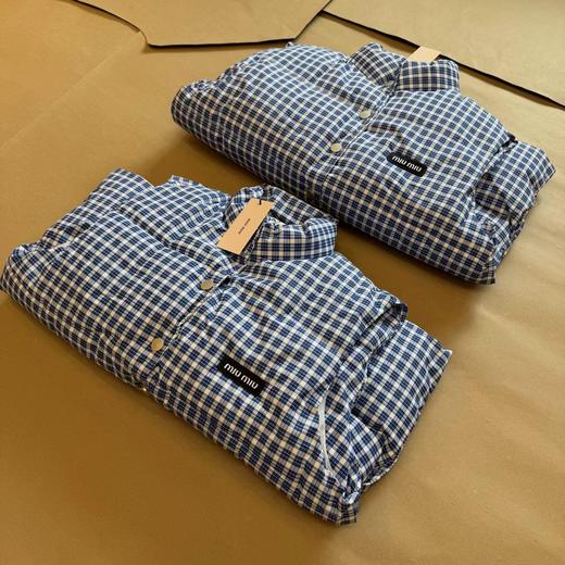 D110713蓝色格纹无袖高领马甲背心棉服男女情侣可穿 商品图6
