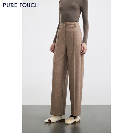 商场同款PURE TOUCH女装25秋冬新款羊毛混纺高腰直筒裤垂顺休闲裤 商品图4