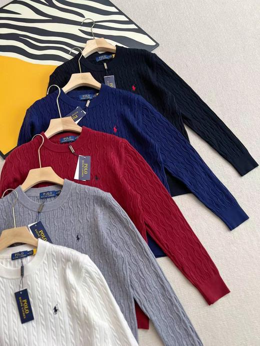 D110720秋冬季圆领麻花羊毛衫男女情侣款休闲毛衣 商品图2