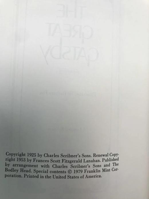 限量版！菲茨杰拉德《了不起的盖茨比》（1979） 豪华皮装32开 商品图3