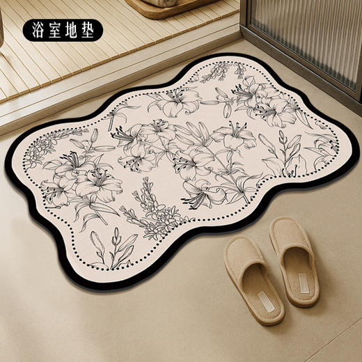 【新升级！高颜值瞬吸地垫！】硅藻泥地垫 浴室防滑垫软垫 轻奢卫生间门口脚垫 洗澡吸水垫 商品图2