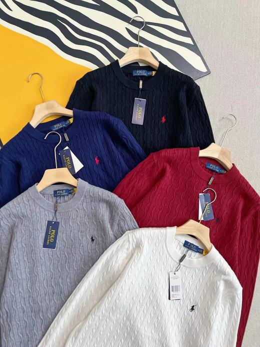 D110720秋冬季圆领麻花羊毛衫男女情侣款休闲毛衣 商品图1