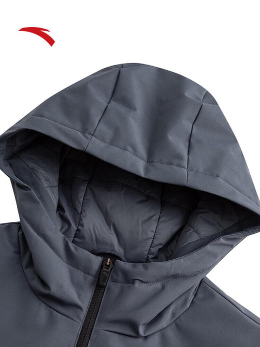 安踏（ANTA）短款羽绒服男冬季新款防泼书连帽保暖棉服运动外套152547933 男装灰-1 商品图2