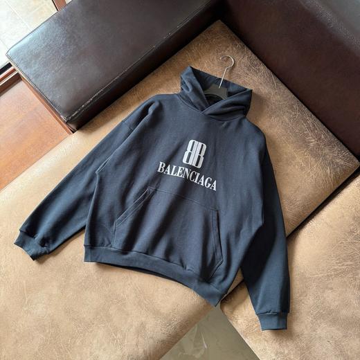 D110791棉质落肩Logo徽标双B标语连帽卫衣男女同款 商品图1