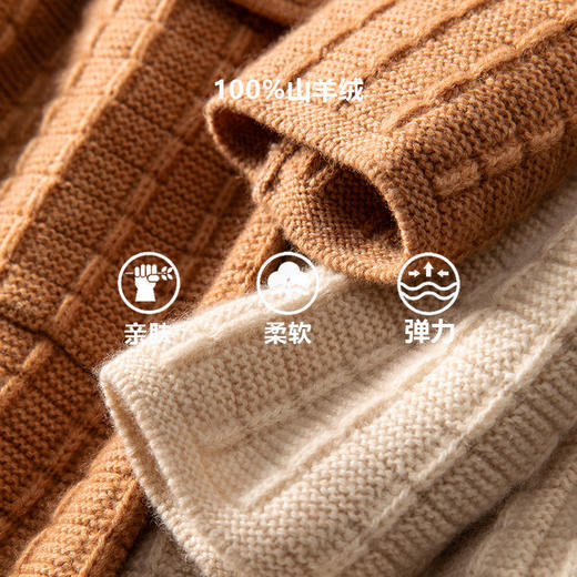 时尚连帽羊绒开衫女加厚针织外套秋冬宽松 商品图1