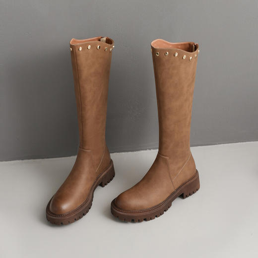 Ech&yolo气质牛皮厚底甜辣骑士长靴HBP-1916 商品图2