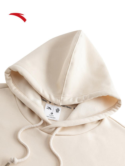 安踏凯里·欧文系列丨图腾部落风美式篮球加绒印花男女卫衣172541703S 【纤密暖绒】泥沙灰 -2 商品图2