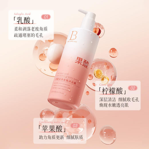 【梦里都留香！果酸嫩肤香氛沐浴露】肌肤洗发光，梦里都留香！500ml大瓶装，香水嫩肤提亮全身持久留香控油保湿正品滋润 商品图2
