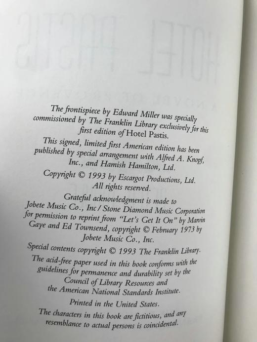签名首版！彼得·梅尔《茴香酒店》 富兰克林图书馆豪华仿皮本 商品图5