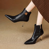 【预售5天】里外全皮！尖头高跟靴，气质简约细跟短靴裸靴瘦瘦靴JGGXY&J7007-1 商品缩略图4