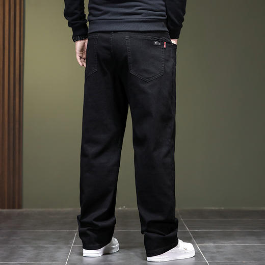【DYG】大依优型大码男装加绒牛仔裤宽松阔腿直筒休闲商务长裤冬季 商品图2