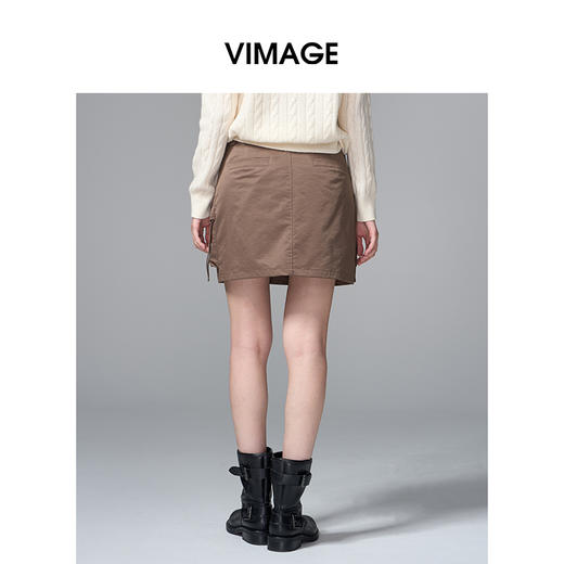 VIMAGE纬漫纪对称大口袋设计时尚减龄短款半裙V2406112 商品图4
