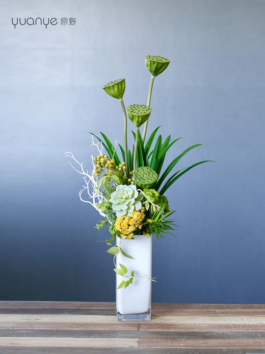 高档莲蓬仿真花莲花假花客厅装饰插花绿植玄关餐桌摆设中式摆件 商品图3