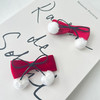 元气红丝绒蝴蝶结毛球对夹-纪念日百货门店同款166693388 商品缩略图1