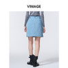 VIMAGE纬漫纪水蓝色小A字时尚减龄短款半裙V2406117 商品缩略图4