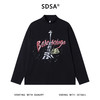 T4989SDSA男士秋冬新款痞帅男装简约美式手绘字母印花半高领长袖T恤潮 商品缩略图1