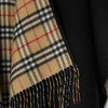【一】BURBERRY 巴宝莉 女士双面两穿格纹羊毛披肩 黑色 8077897 A1189 商品缩略图2