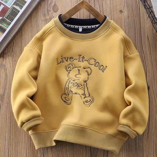 110-170加厚！加绒卫衣刺绣假两件秋冬保暖卫衣 小立领 商品图4