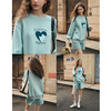 OLrain欧芮儿法式微风蓝卫衣套装女春装2025年新款宽松休闲两件套 商品缩略图1