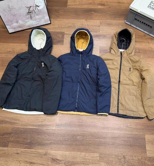 D110727新款男女情侣款双面穿连帽设计羽绒服夹克 商品图1