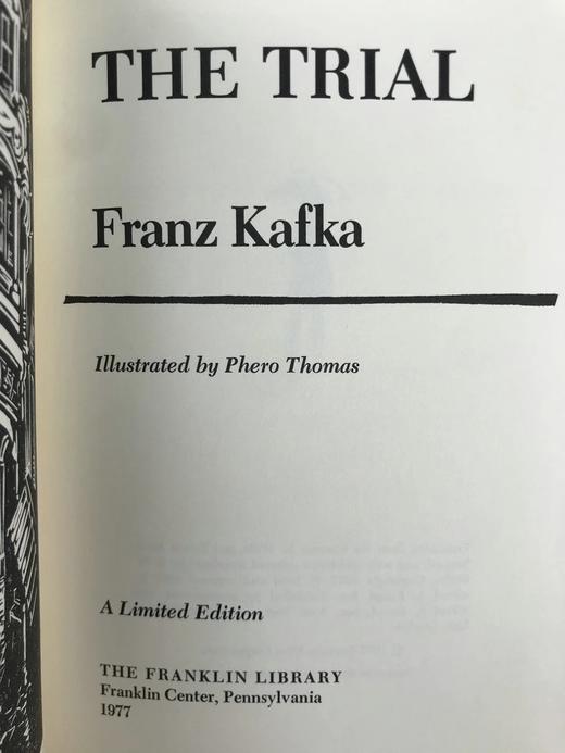 卡夫卡《审判》 配插图 富兰克林图书馆豪华皮装本 商品图3