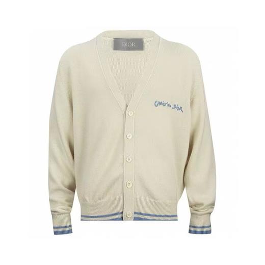 D110753男装毛衣灰色羊驼毛平纹针织纽扣V领开衫 商品图10