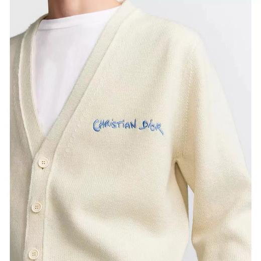 D110753男装毛衣灰色羊驼毛平纹针织纽扣V领开衫 商品图7