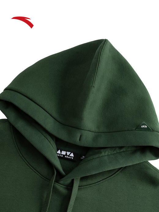 安踏【王一博同款】轻暖绒连帽卫衣滑板系列男女休闲上衣172548701N 【王一博同款】松翠绿-2 商品图2