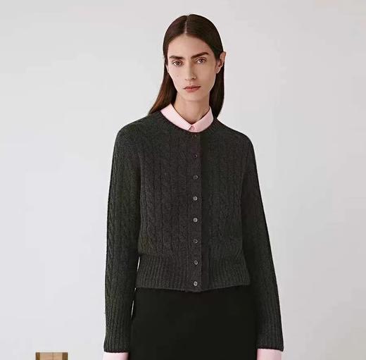 D110704冬新款时尚百搭羊毛混纺纱针织麻花毛衣女款 商品图3