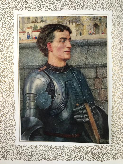 画家签名本！约20世纪早期 丁尼生《国王叙事诗》 约20幅彩色手工贴图 全犊皮（vellum）精装大16开 商品图2