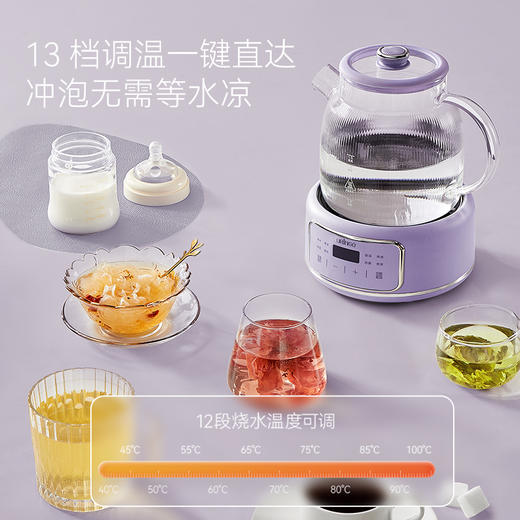 七彩叮当全玻璃养生壶纯玻璃恒温家用多功能办公小型烧水壶煮茶壶 商品图2