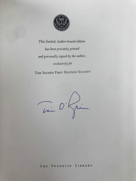 签名首版！蒂姆·奥布莱恩《公猫的爱情》 富兰克林图书馆豪华仿皮 商品图2