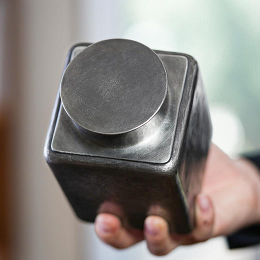 斑锡龙锡罐清风茶仓复古纯锡茶叶罐密封储茶罐手工锡器 商品图3