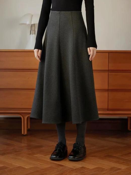 醋酸羊毛松紧腰鱼尾A字裙｜一条搞定整个秋冬的优雅感 商品图3