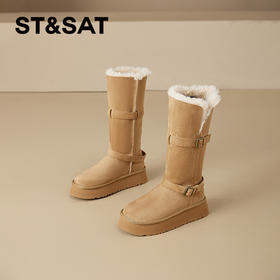 星期六复古双扣带加绒保暖两穿雪地靴SSC4119EV4