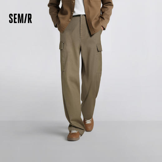 森马休闲裤男迷彩工装裤潮酷松弛阔腿裤2025冬季新款长裤户外流行 商品图0