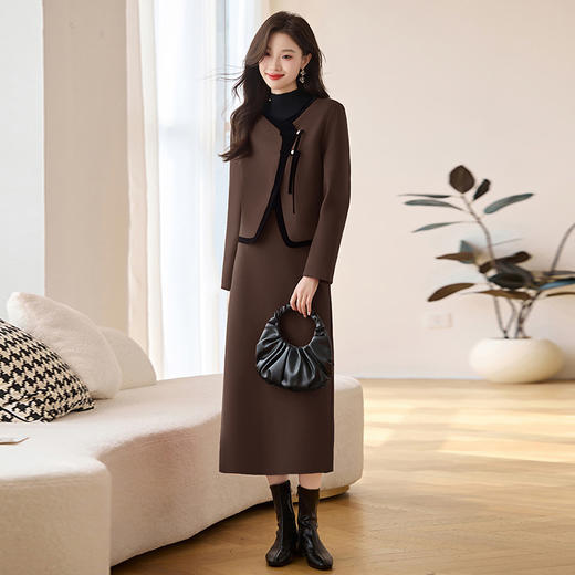 新中式复古夹棉套装，气质名媛风半身裙两件套 HR-LSNY2470 商品图1