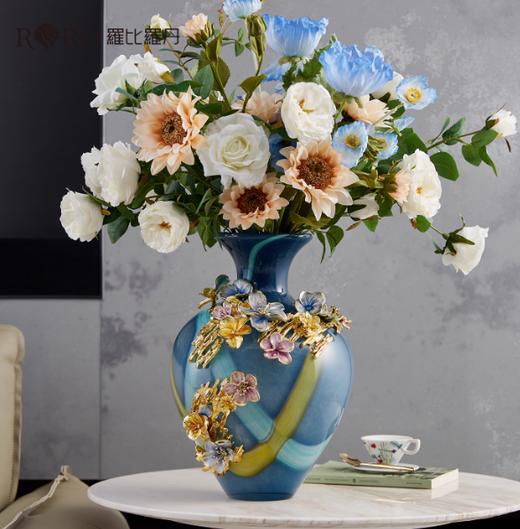 【彼达思】罗比罗丹 锦绣前程花瓶珐琅彩工艺餐桌装饰花瓶家居饰品摆件 商品图2
