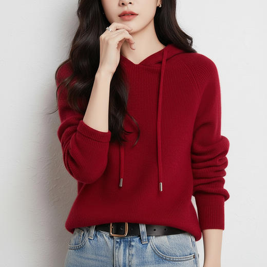 Grace&Glam 加厚金元宝减龄连帽卫衣针织衫 商品图5