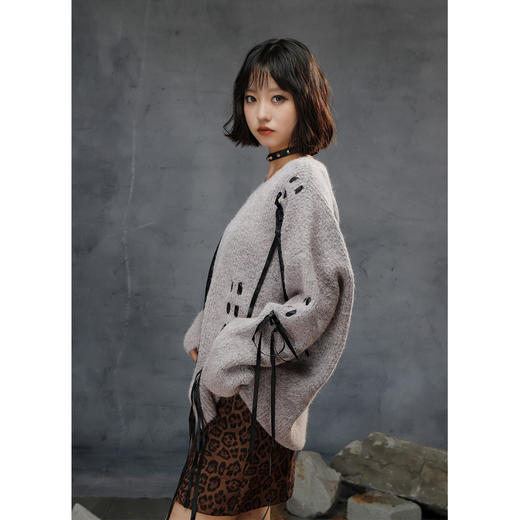 法式绑带圆领毛衣-纪念日百货门店同款165043341 商品图2