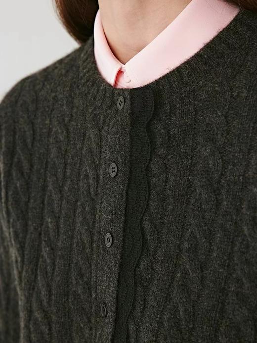 D110704冬新款时尚百搭羊毛混纺纱针织麻花毛衣女款 商品图8