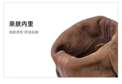 D110761复古堆堆靴女2025新款秋冬中筒西部牛仔靴复古皮带扣马丁靴 商品图13