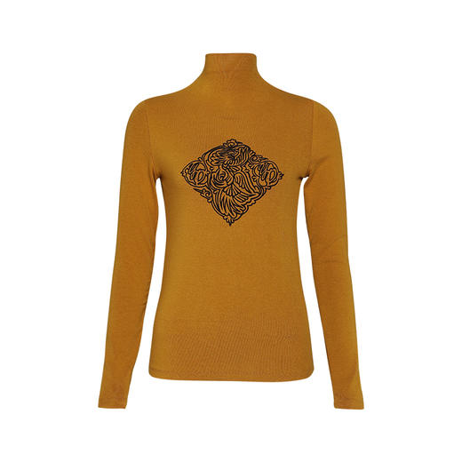 【冬季新品】霏微印花打底衫 | 姜黄色 酒红色 | 现货加急发 商品图8