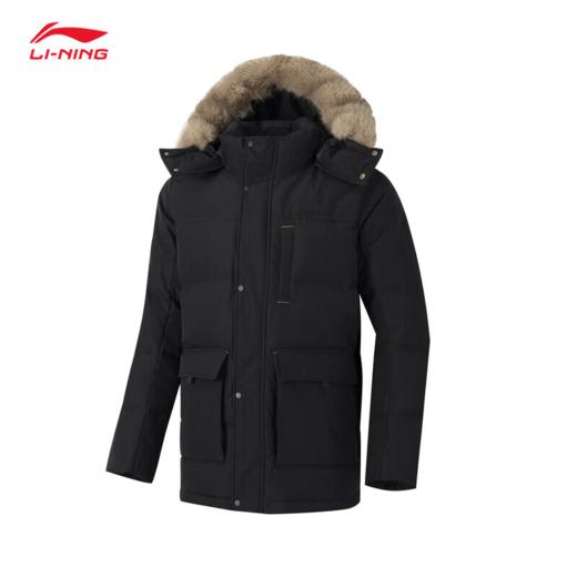 李宁中长款羽绒服男子2025冬季鸭绒保暖宽松连帽外套AYMV341 商品图0