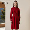 EITIE爱特爱冬季新款100%绵羊毛时尚气质收腰显瘦长袖针织连衣裙7601307 商品缩略图10