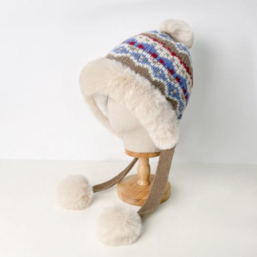 🌈报告！我先5G过圣诞啦🎄全方位保暖的时髦冬天，保暖护耳毛绒💪【美莞尔费尔岛提花加绒针织帽】🔥方圆脸天菜！秋冬氛围感的神！  商品图1