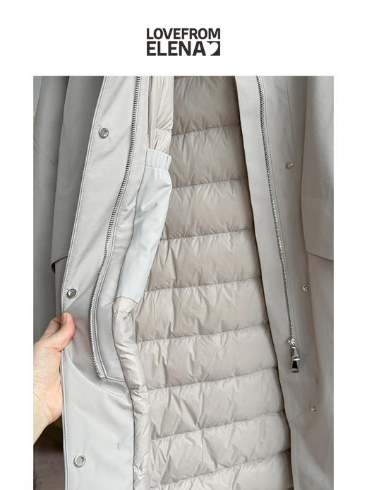 90鹅绒 简约户外款 防水透气  中长款羽绒服 商品图1