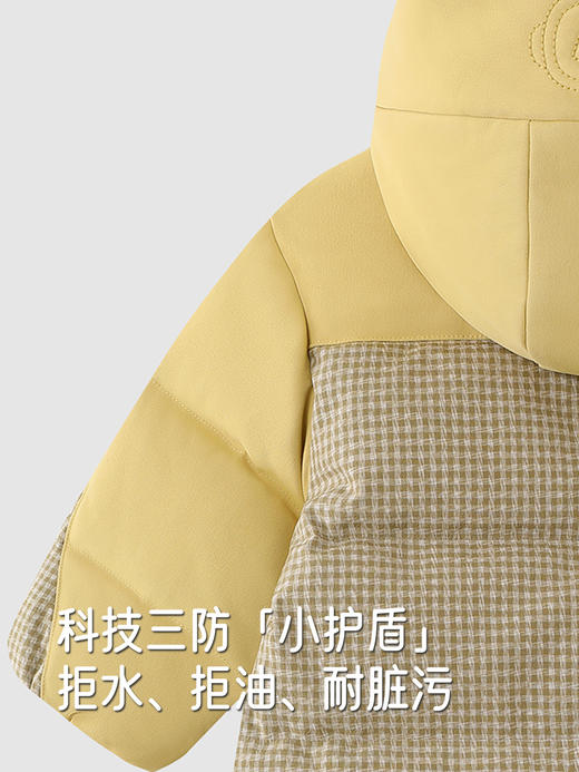 英氏婴儿羽绒连体衣宝宝冬保暖亲肤连帽哈衣超韧绒YRHFJ4R034A 商品图1